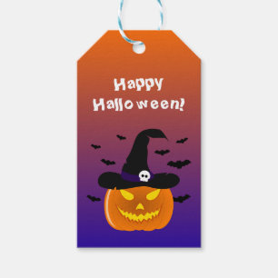 Etiqueta Para Presente Halloween Pumpkin Jack o’ Lantern Withat