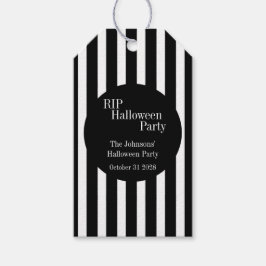 Etiqueta Para Presente Halloween RIP Black and White Stripe Party