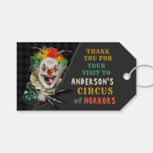 Etiqueta Para Presente Halloween Scary Clowy Clowy Adulto Creepy Circus P