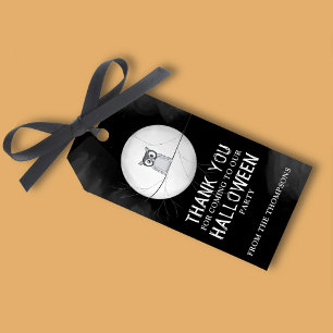 Etiqueta Para Presente Halloween Sinistro Assustador Coruja Caprichoso Fo
