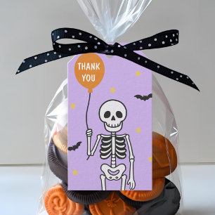 Etiqueta Para Presente Halloween Skeleton Balloon Obrigado