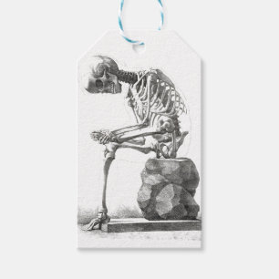 Etiqueta Para Presente Halloween Skeleton Sitting Anatomia
