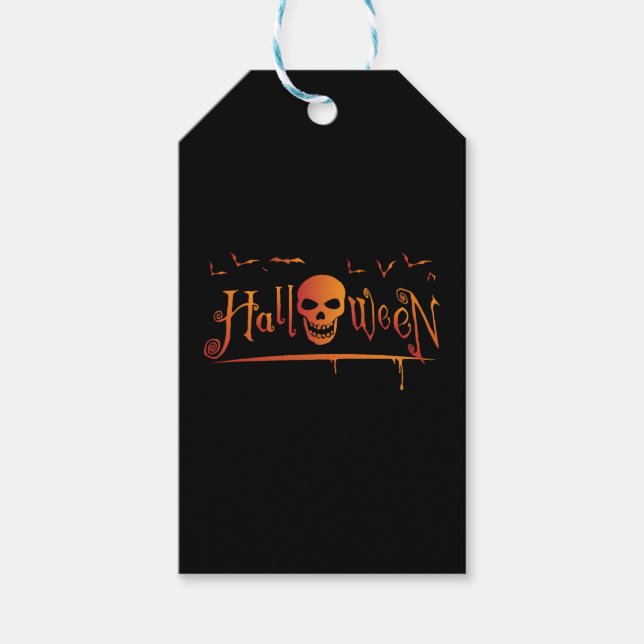 Etiqueta Para Presente Halloween Skull (Frente)