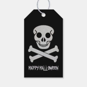 Etiqueta Para Presente Halloween Skull and Bones Gift Tag