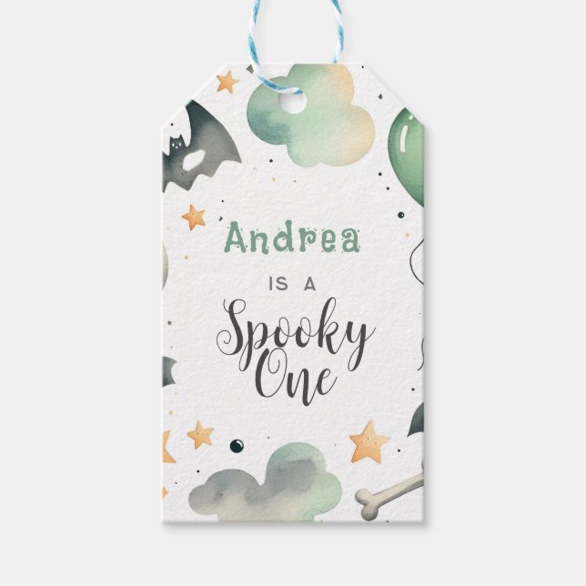 Etiqueta Para Presente Halloween Spooky primeiro (Frente)