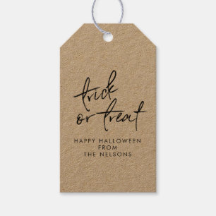 Etiqueta Para Presente Halloween Trick ou Trate Bag Candy Favor Kraft