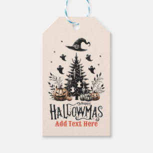 Etiqueta Para Presente Hallowmas Halloween Mashup de Natal