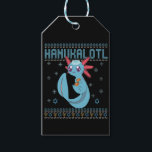 Etiqueta Para Presente Hanukalotl Funny Axolotl Hanukkah Ugly Sweater<br><div class="desc">chanukah, menorah, hanukkah, dreidel, jedesejo, feio, suéter, axolotl, natal, tricotado</div>