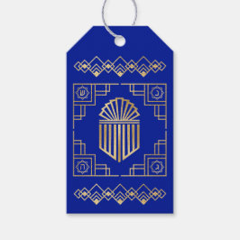 Etiqueta Para Presente Hanukkah Art Deco Dreidel Design