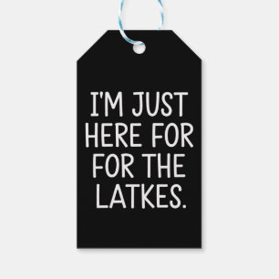 Etiqueta Para Presente Hanukkah Estou Aqui Apenas Para Os Latkes Judaicos