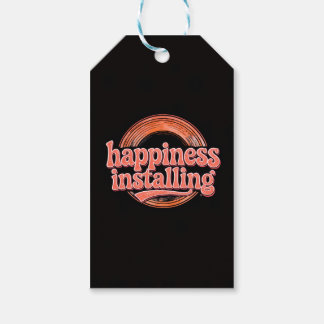 Etiqueta Para Presente happiness.exe Installing - Vintage 70s Retro Coral