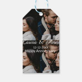 Etiqueta Para Presente Happy anniversary photo collage name date simple w