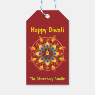 Etiqueta Para Presente Happy Diwali, textos personalizados, marrom / maro