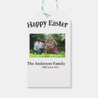 Etiqueta Para Presente Happy Easter family photo name text reunion simple