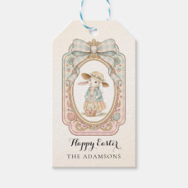 Etiqueta Para Presente Happy Easter Spring Country Vintage Bunny
