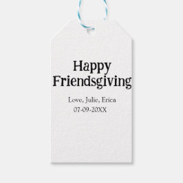 Etiqueta Para Presente Happy friendsgiving add name with love date simple