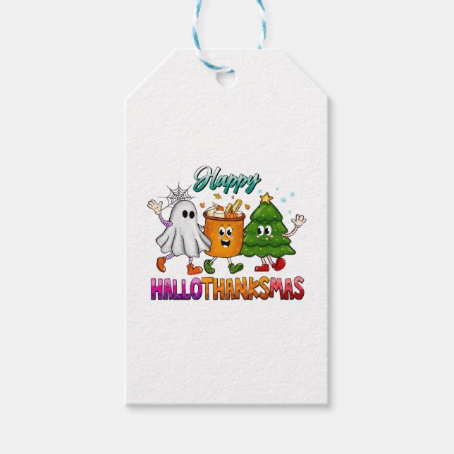 Etiqueta Para Presente Happy Hallothanksmas (Frente)
