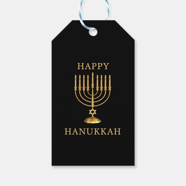 Etiqueta Para Presente Happy Hanukkah (Frente)