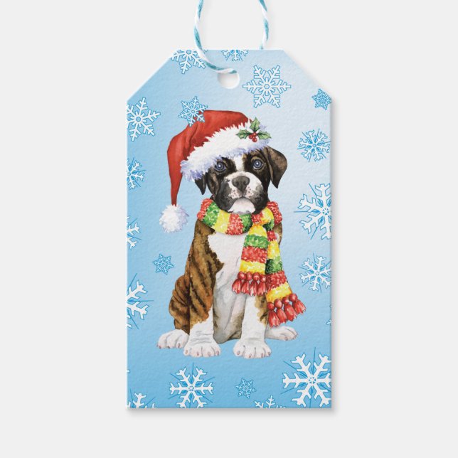 Etiqueta Para Presente Happy Howliday Boxer (Frente)