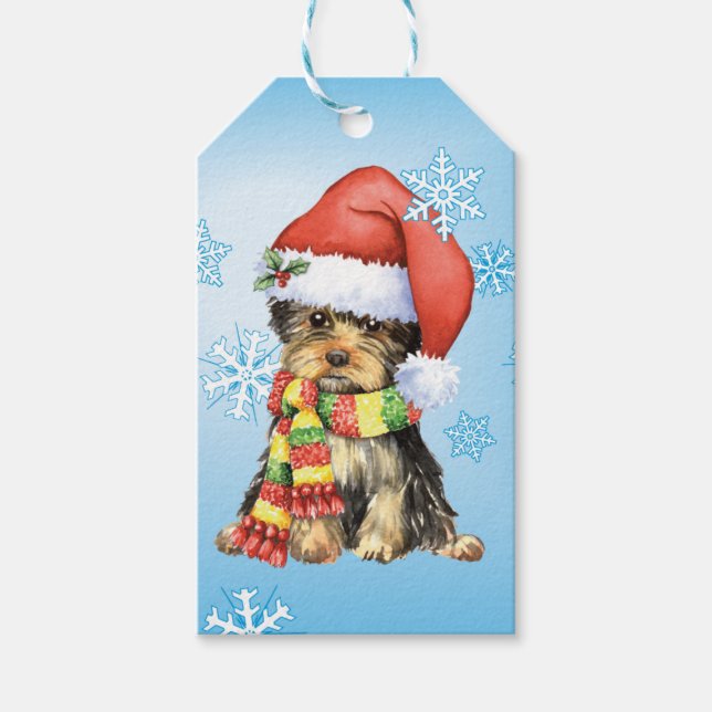 Etiqueta Para Presente Happy Howlidays Yorkie (Frente)