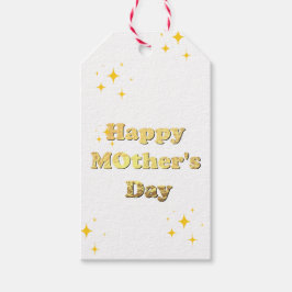 Etiqueta Para Presente Happy mothers day. Gold simple script calligraphy