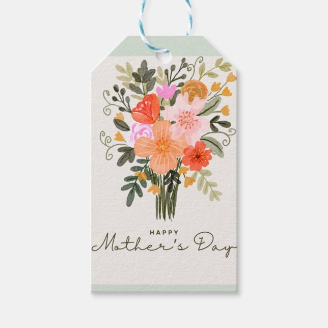 Etiqueta Para Presente Happy mothersday (Frente)