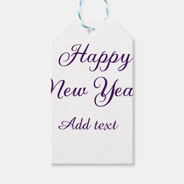 Etiqueta Para Presente Happy new year purple calligraphy simple minimal  (Frente)