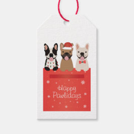 Etiqueta Para Presente Happy Pawlidays French Bulldogs