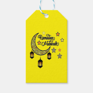 Etiqueta Para Presente Happy Ramadan Mubarak Kareem Crescent lanterna