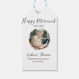 Etiqueta Para Presente Happy retirement year name circle photo retired