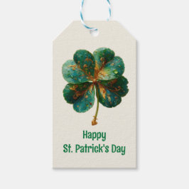 Etiqueta Para Presente Happy St. Patrick’s Day Elegant Shamrock