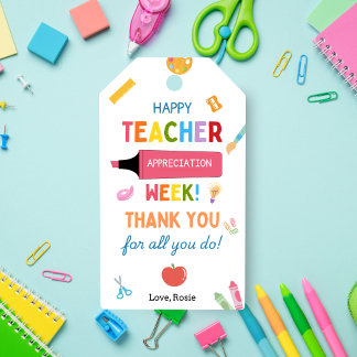 Etiqueta Para Presente Happy Teacher Appreciation Week Gift Tags