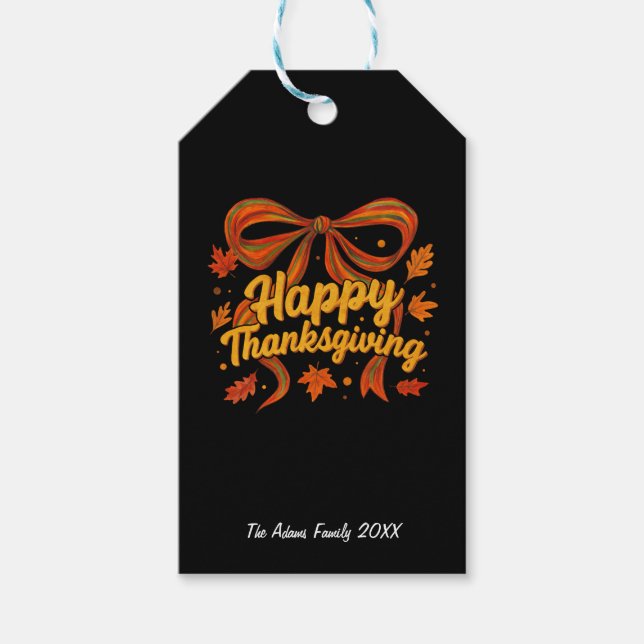 Etiqueta Para Presente Happy Thanksgiving gift  (Frente)
