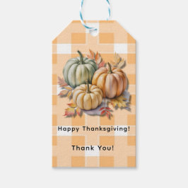 Etiqueta Para Presente Happy Thanksgiving Pumpkins & Autumn Leaves Thanks