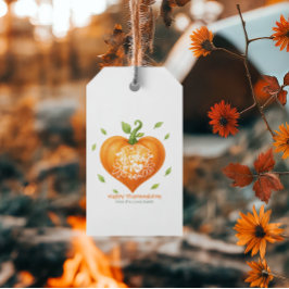 Etiqueta Para Presente Happy Thanksgiving Thankful Heart Pumpkin