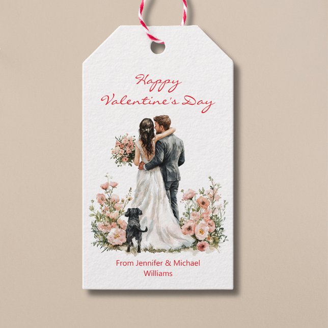 Etiqueta Para Presente happy valentines day photo illustration newlyweds  (Criador carregado)