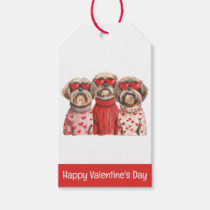 Etiqueta Para Presente Happy Valentines Day Shih Tzu Dogs