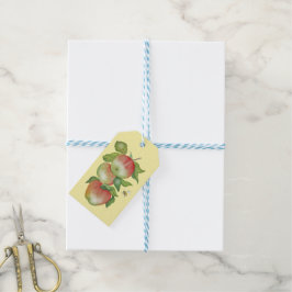 Etiqueta Para Presente Harmonia Doce: Maçãs de Aquarela e uma Abelha