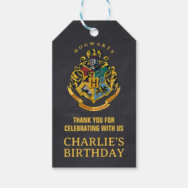 Etiqueta Para Presente Harry Potter | Agradecimento de Aniversário de Hog (Frente)