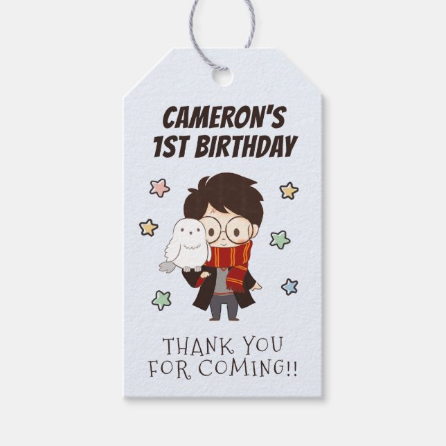 Etiqueta Para Presente HARRY POTTER™ e Hogwarts Aniversário (Frente)