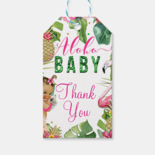 Etiqueta Para Presente Hawaiian Aloha Tropical Baby Girl Favor