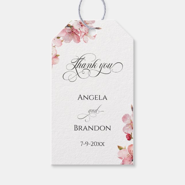 Etiqueta Para Presente Hawthorne Calligraphy Thank You (Frente)