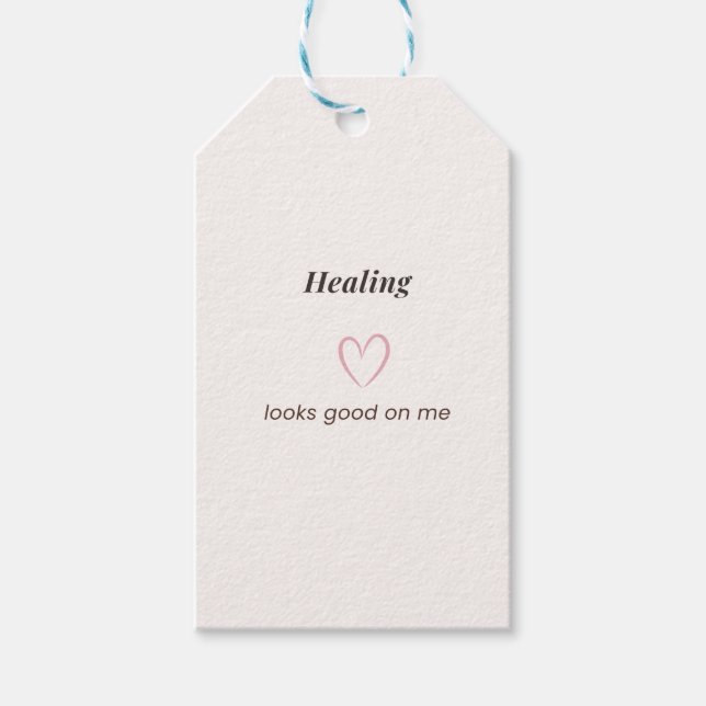 Etiqueta Para Presente Healing Looks Good On Me Aesthetic Quote (Frente)