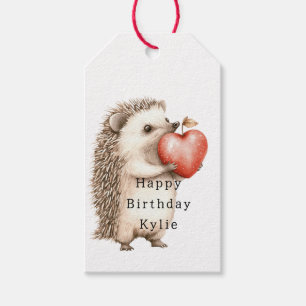 Etiqueta Para Presente Hedgehog Apple Heart Aniversário