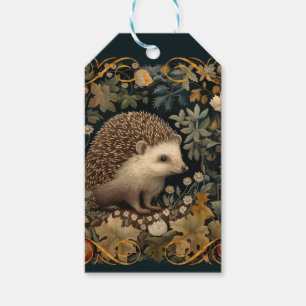Etiqueta Para Presente Hedgehog no estilo Forest William Morris