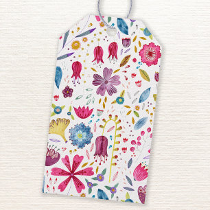 Etiqueta Para Presente Hedgerow Flowers Watercolor