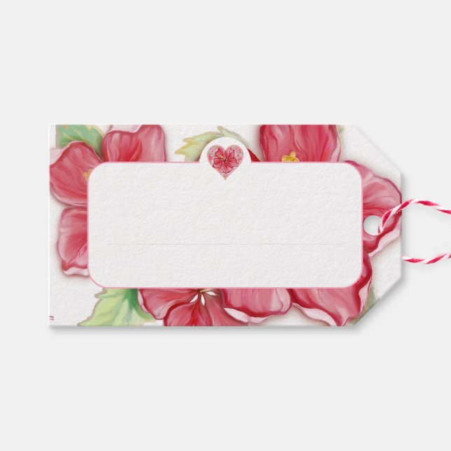 Etiqueta Para Presente Hibiscus e rendas RED (Frente (horizontal))