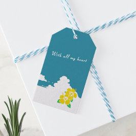 Etiqueta Para Presente Hibiscus-yellow & Summer Clouds ギフトタグ