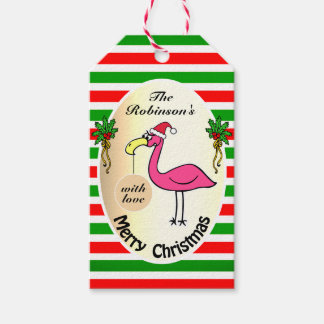 Etiqueta Para Presente Hillarie Xmas Flamingo Costumava Engraçado