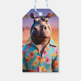Etiqueta Para Presente Hippopotamus Holiday